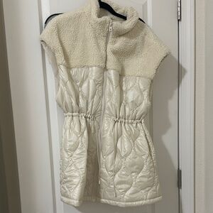 Marc New York Cream and Sherpa Quilted Vest